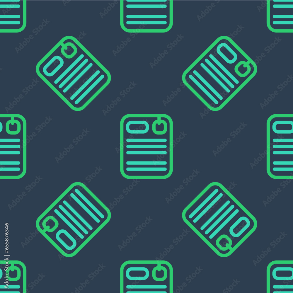 Line Dossier folder icon isolated seamless pattern on blue background. Vector Line Dossier folder icon isolated seamless pattern on blue background. Vector