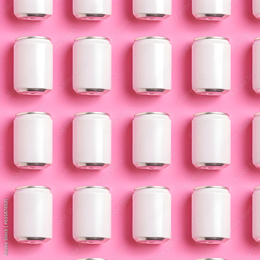 Can drinks empty mock up with pink background Can drinks empty mock up with pink background