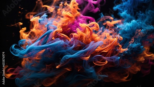 Colourful Abstract Smoke Wallpaper: Vibrant Smoke Patterns, Mesmerizing Desktop Background for PC and Laptop