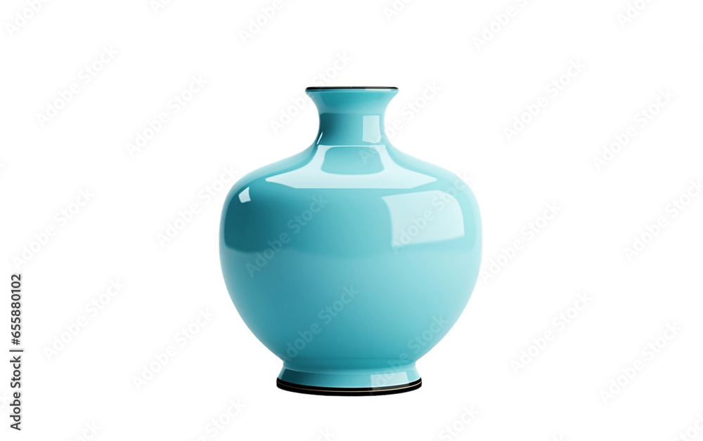 Vase in Blue Isolated on a Transparent Background PNG. Generative AI
