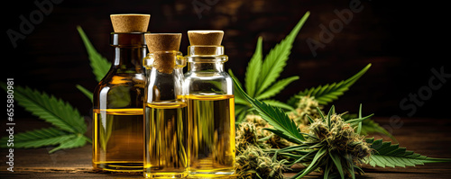 CBD oil hemp medicine products. thc Cannabis oil from Marijuana prevention against cancer. banner
