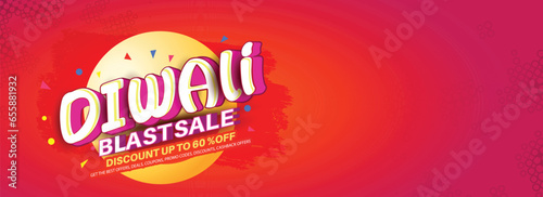 Sale website banner,poster design with realistic bomb craker ,red background for Diwali Festival. photo