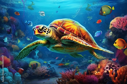 черепаха под водой