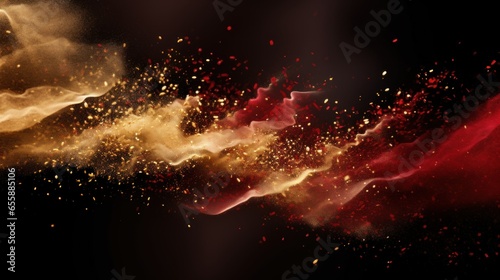 Fotografija Christmas holidays red, gold colored dust glitter explosion background