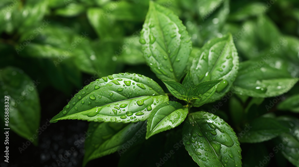 leaf with water drops