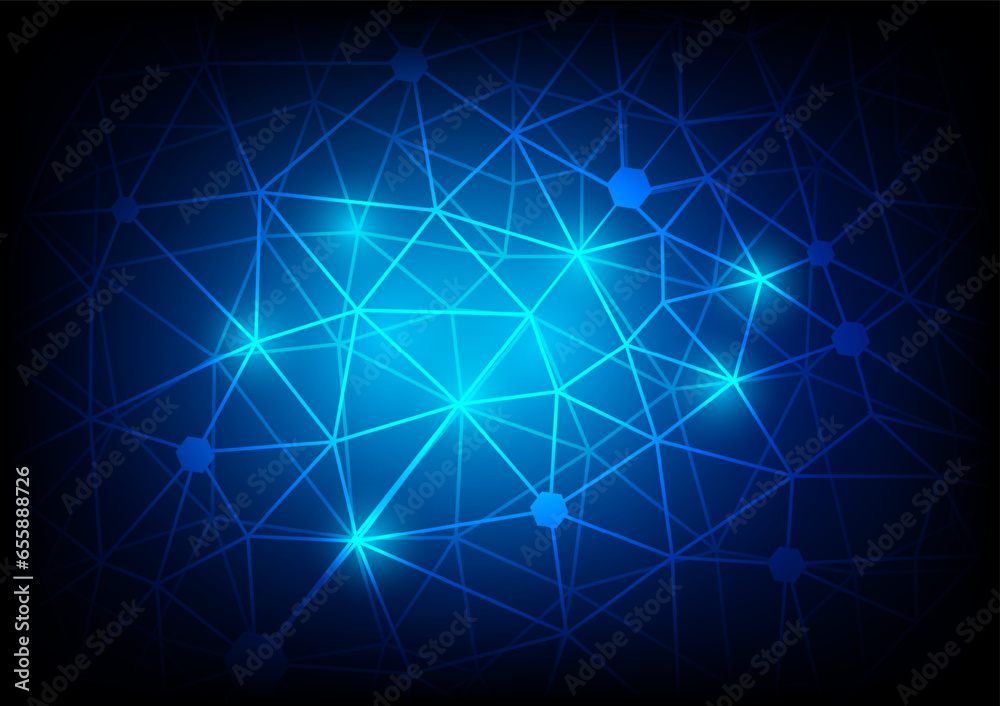Abstract technology background, Blue polygon template, Backdrop, Empty space, Digital cyberspace, high tech, technology concept. Modern futuristic design for background or wallpaper.	
