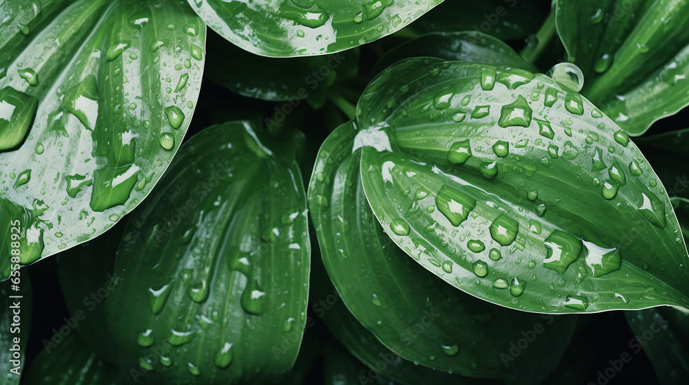 water drops on green leaf water drops on green leaf