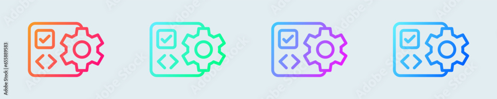 Software line icon in gradient colors. Application signs vector illustration. Software line icon in gradient colors. Application signs vector illustration.