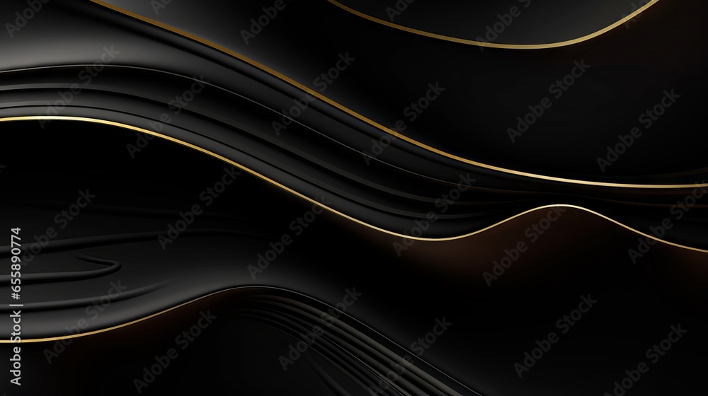 Abstract illustration of luxurious black lines on a gradient background with golden accents