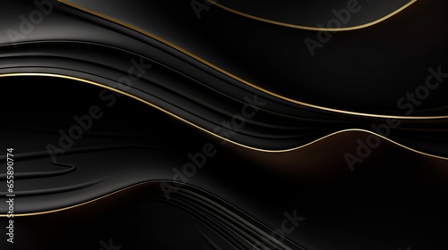 Obraz na płótnie Abstract illustration of luxurious black lines on a gradient background with golden accents w salonie
