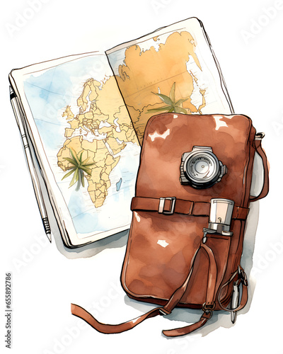 bag and  book,bag,vector,leather,Ai generated 