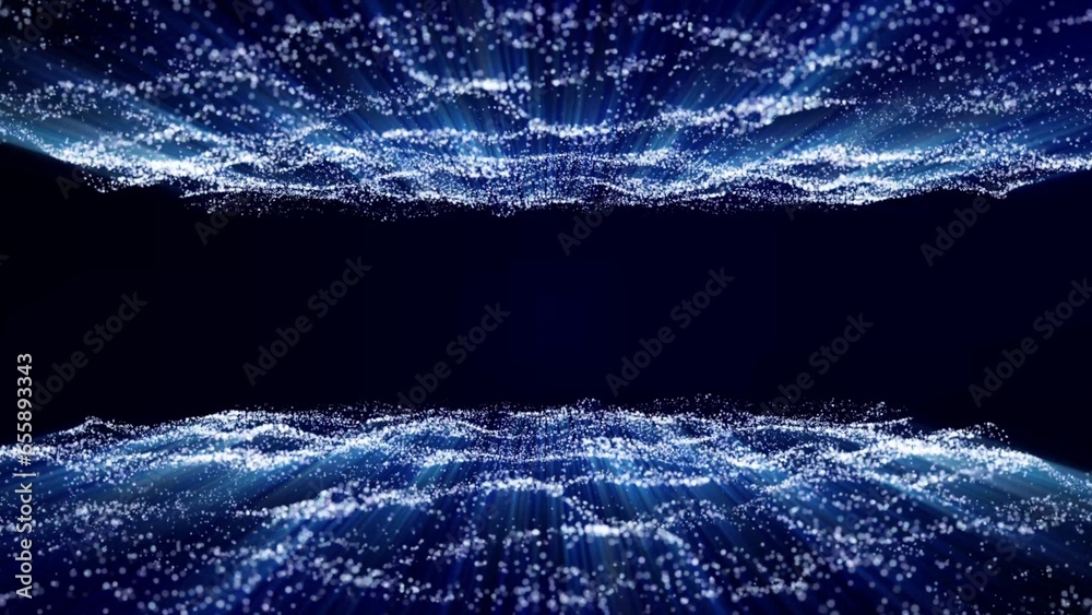 Abstract Waving Particle Technology Background Design. Abstract wave moving dots flow particles