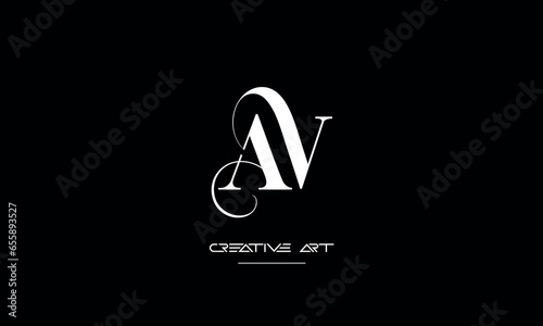 AV, VA, A, V abstract letters logo monogram
