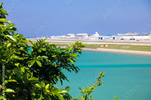 Entire View of Naha Airport in Okinawa, Japan