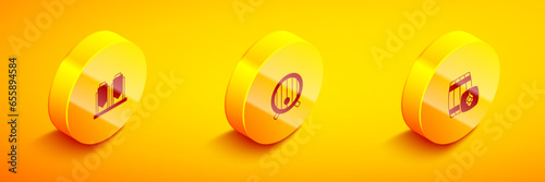 Set Isometric Beer brewing process, Wooden barrel and icon. Vector