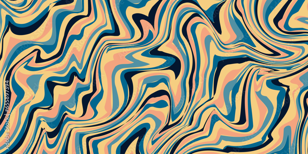 Abstract horizontal background with colorful waves. Trendy vector illustration
