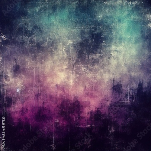 Grunge futuristic texture background with colorful gradient. 