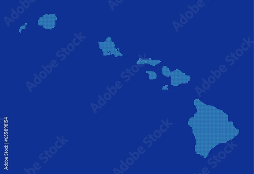 ハワイのドット地図 島名表記無し