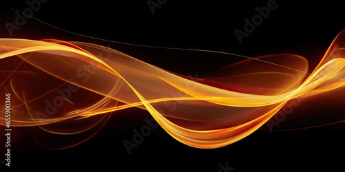 orange and yellow s type flames with bright orange lines in arcs Generative AI