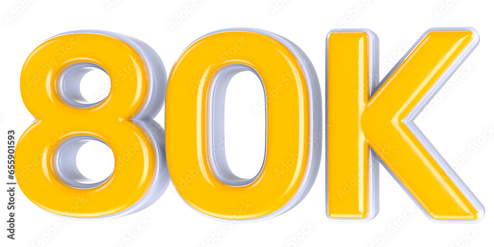 Follow Number Gold 3D Render Follow Number Gold 3D Render