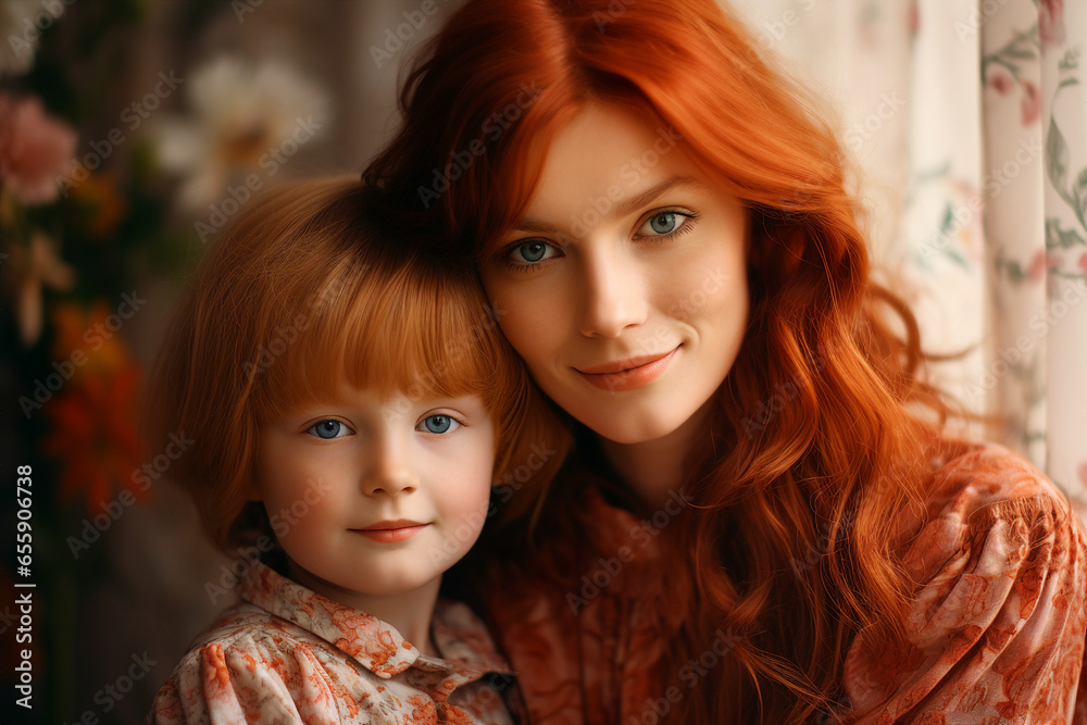 Generative Ai image of happy mother enjoying time together with her lovely baby Generative Ai image of happy mother enjoying time together with her lovely baby