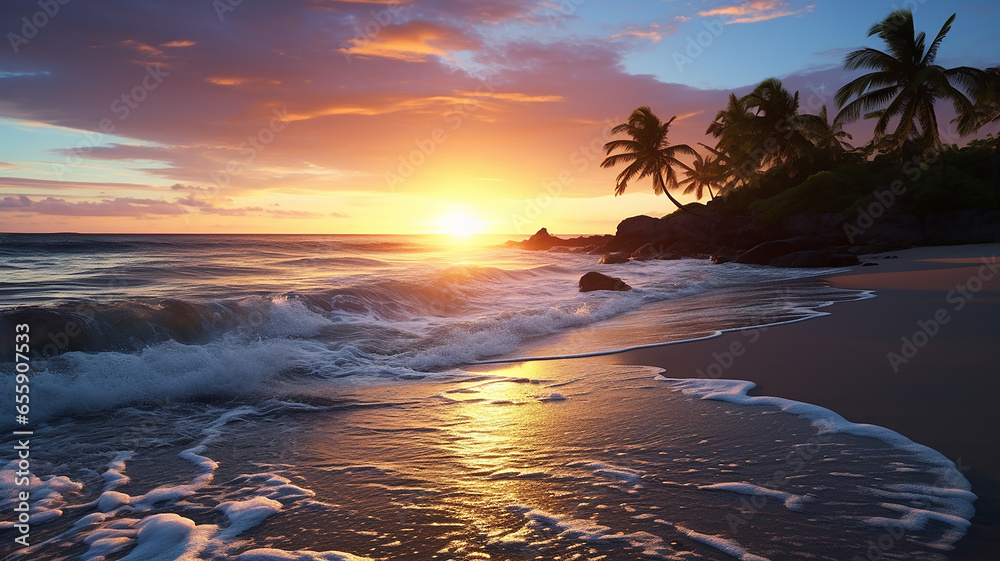 Tranquil Beach Sunset