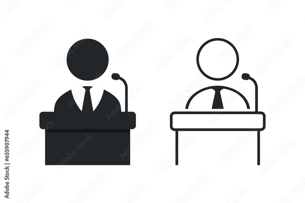 Speaker's podium icon. Illustration vector