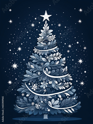 christmas tree with snowflakes