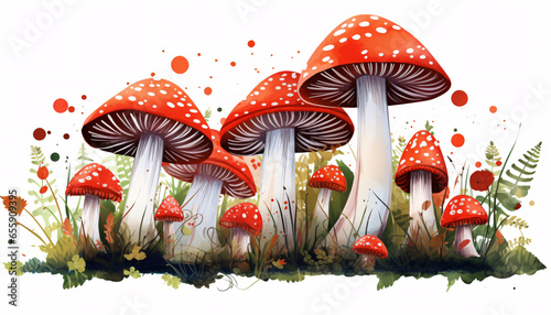mushrooms in the grass