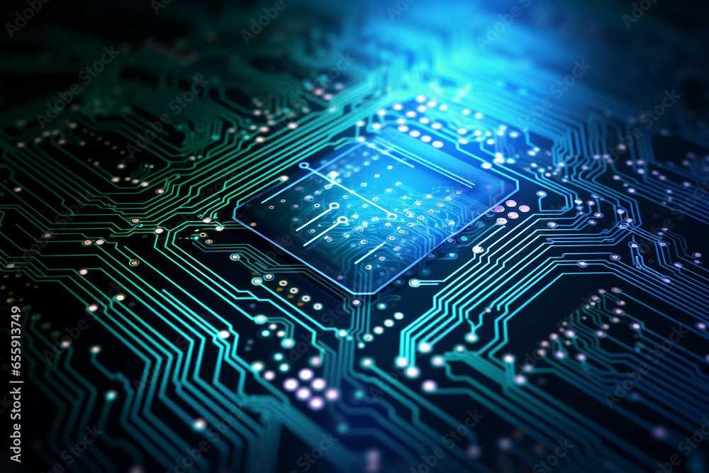 Glowing Circuit board, technology concept Glowing Circuit board, technology concept