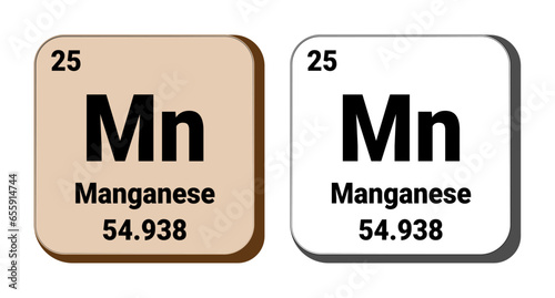 Mn, Manganese element vector icon, periodic table element. Vector illustration EPS 10 File. Isolated on white background.