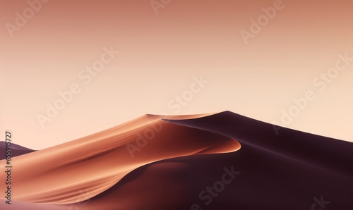 Desert Landscape with Sand Dunes and Natural Gradient Sky. Scenic Modern Background  Generative AI