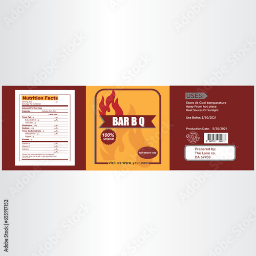 BBQ sauce label design ,hot sauce label