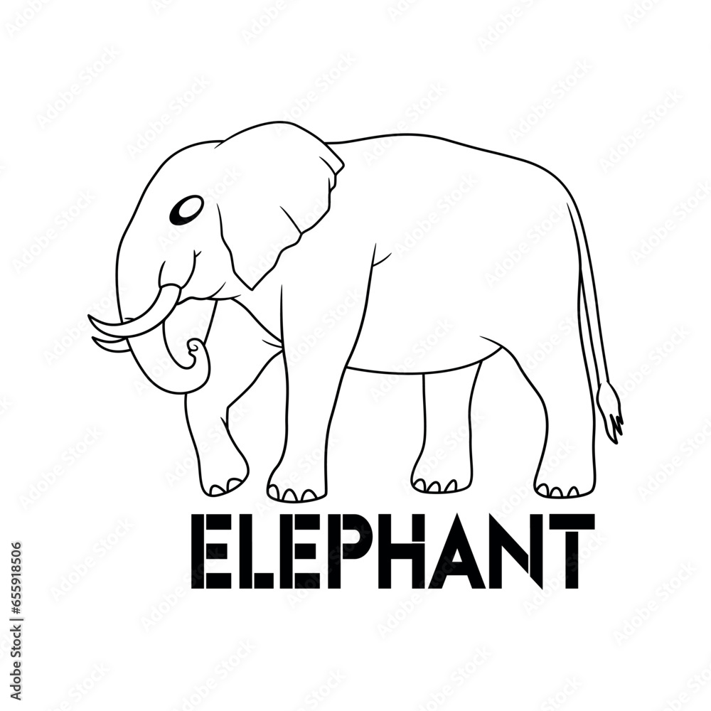 Naklejka premium Free vector elephant logo element, line art animal illustration vector