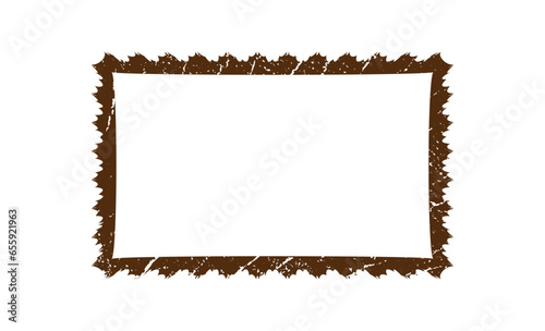Empty retro photo frame vector illustration. Vintage brown frame on white background. Border design to use in photo mockup, email, newsletter business communication projects.