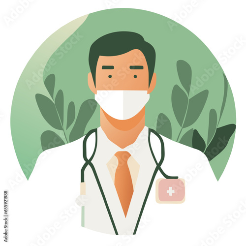 doctor profession treating sick people hospital disease vector