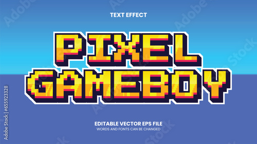Pixel Game Cartoon Text Effect Retro style