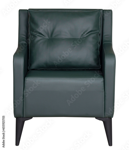 Modern designer chair on white background.