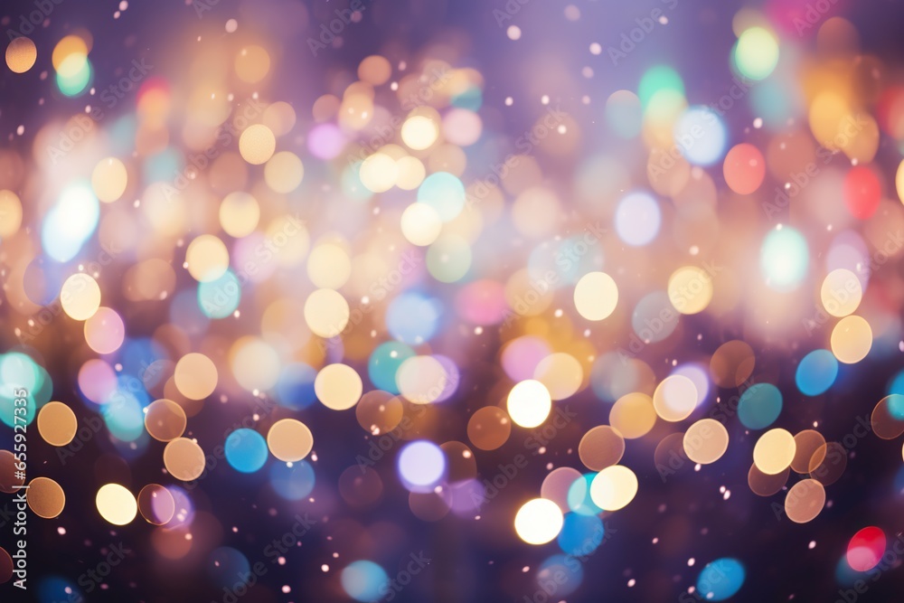 Multicolored lights in defocus. Abstract bokeh backdrop. New year and Christmas background footage.