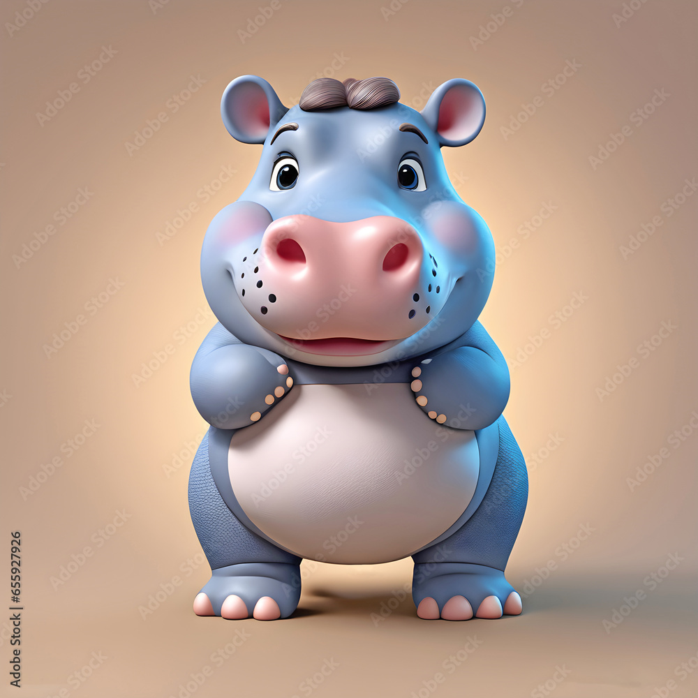 3D Hippo Character 3D Hippo Character