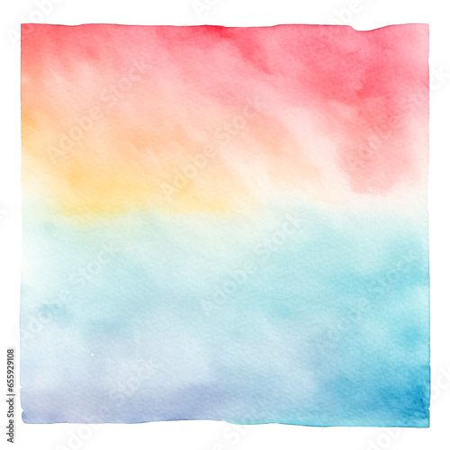 Colorful rainbow pastel watercolor drop on paper texture, ink paint splash stain isolated transparent design element, color powder splatters spot AI generated