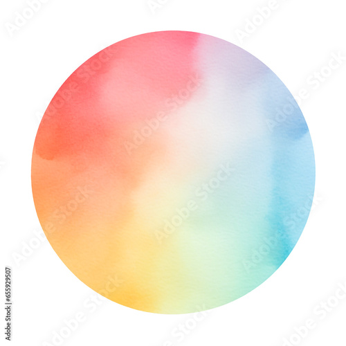 Colorful rainbow pastel watercolor drop on paper texture, ink paint splash stain isolated transparent design element, color powder splatters spot AI generated