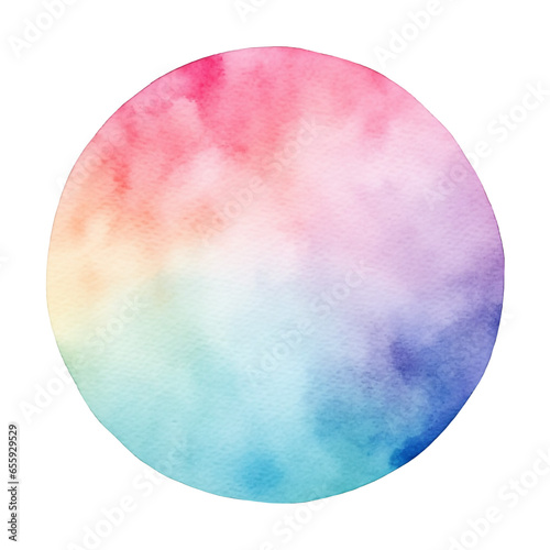 Colorful rainbow pastel watercolor drop on paper texture, ink paint splash stain isolated transparent design element, color powder splatters spot AI generated
