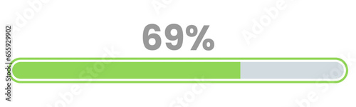 69% Loading. 69% progress bar Infographics vector, 69 Percentage ready to use for web design ux-ui
