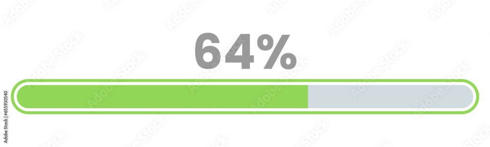 64% Loading. 64% progress bar Infographics vector, 64 Percentage ready to use for web design ux-ui 64% Loading. 64% progress bar Infographics vector, 64 Percentage ready to use for web design ux-ui