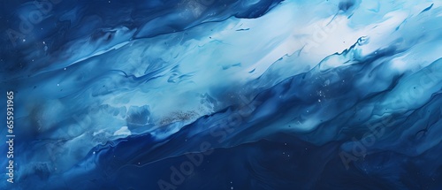Gradient Deep Blue Watercolor Background with Liquid Fluid Grunge Texture - Abstract Art for Banner, Poster, or Wallpaper Design