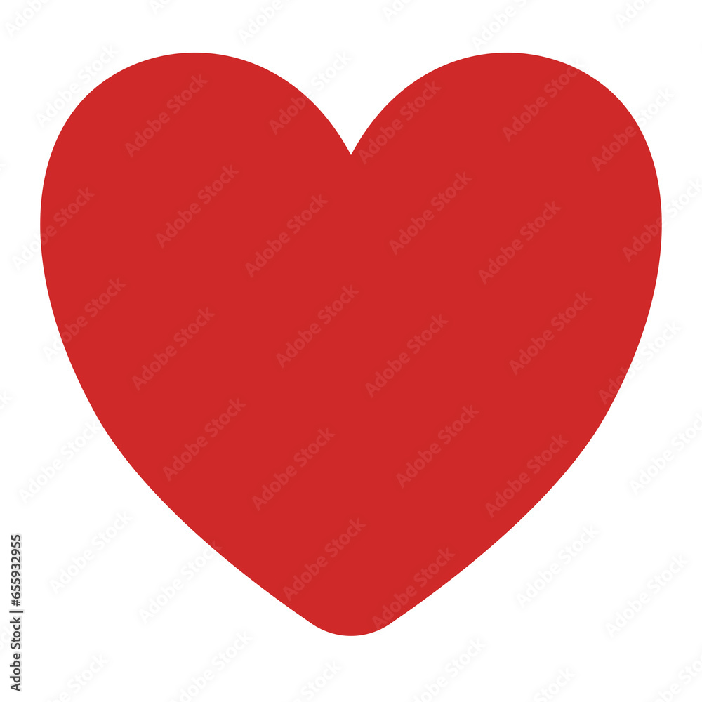 Rounded Red Heart Shape
