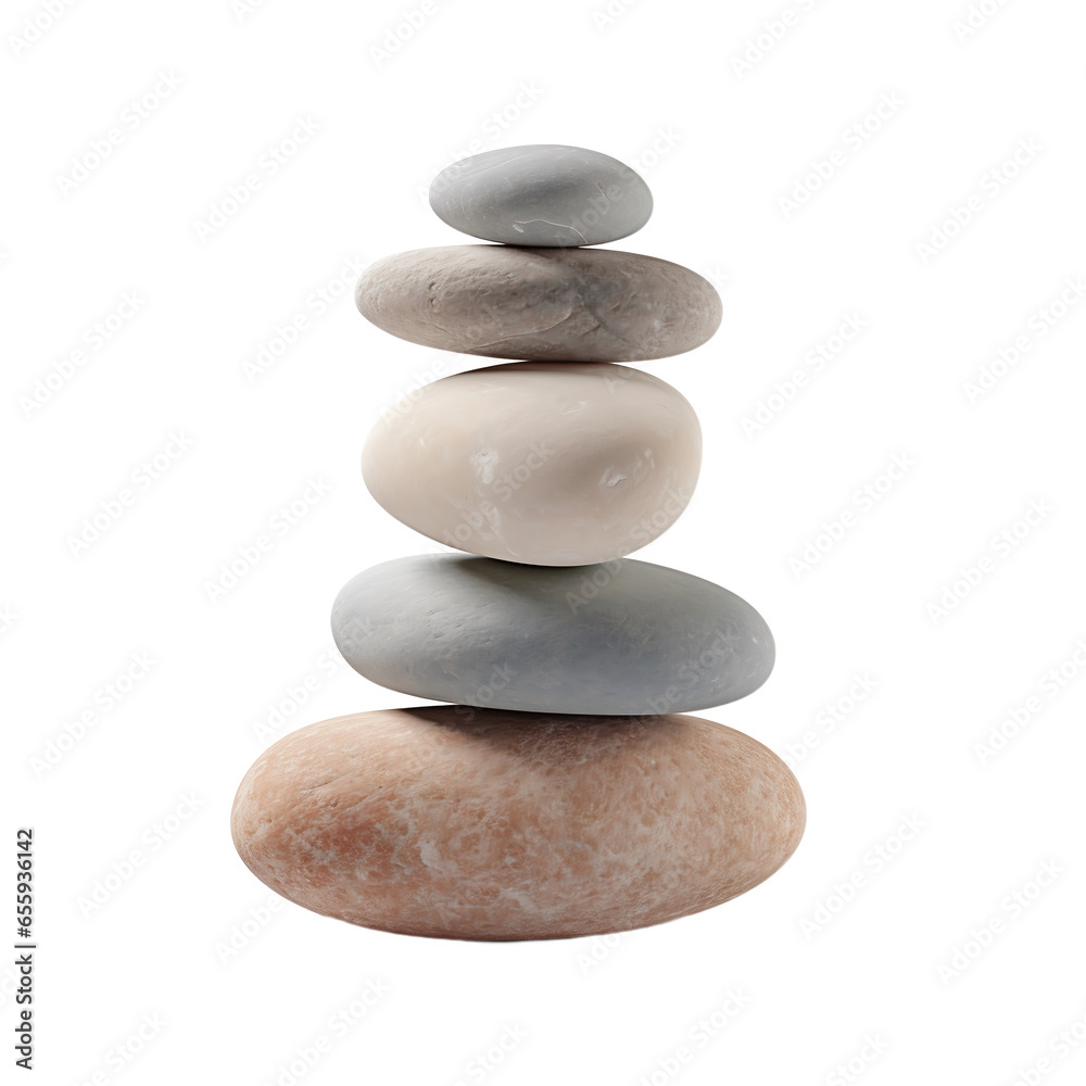 Zen. Flat stones stacked on top of each other on a light transparent background. PNG file. Generative AI Zen. Flat stones stacked on top of each other on a light transparent background. PNG file. Generative AI