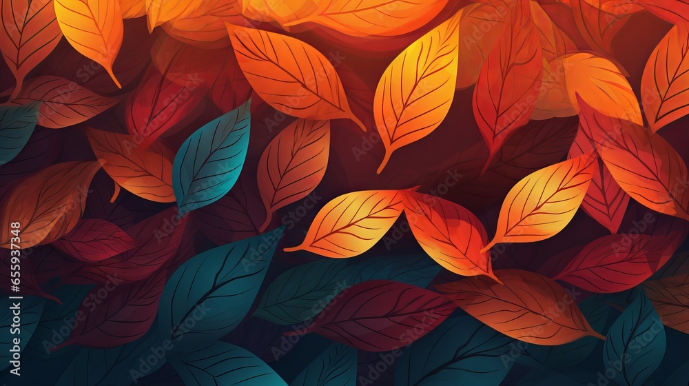 Colorful autumn leaves on a background