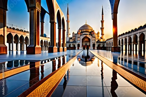 Beautiful mosque in the city
